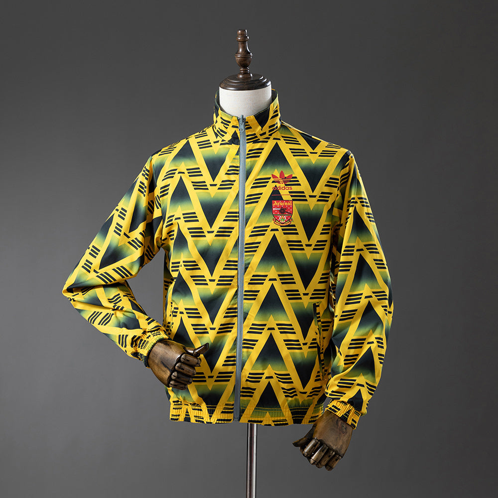 Arsenal Reversible Jacket Windbreaker worn both sides - Yellow & Grey